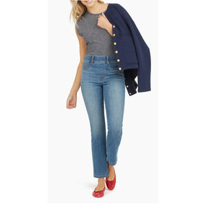NWOT Spanx Straight Leg‎ Jeans Blue Pull On SZ M 20356R